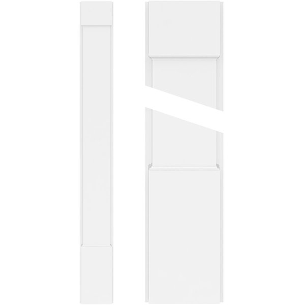 Ekena Millwork Plain PVC Pilaster w/Standard Capital & Base, 4"W x 60"H x 2"P PILP04X060SM01-2